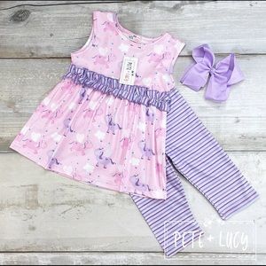 Pete and Lucy Unicorn Capri Set